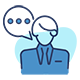 Icon of a person with a speech bubble