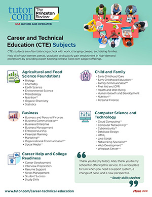 Career and Technical Education Subject List - cover