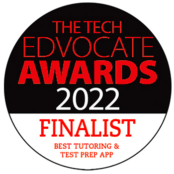 2022 Tech Edvocate Awards finalist badge for best tutoring and test prep app