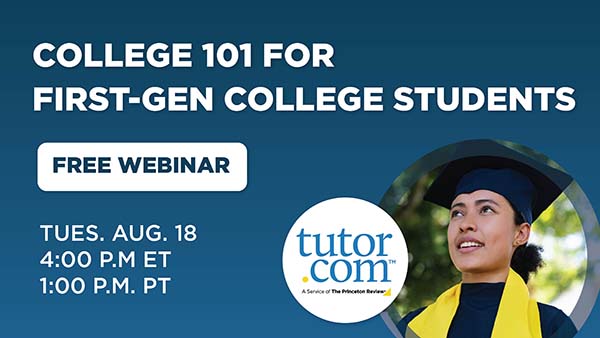 College 101 for First-Gen College Students webinar
