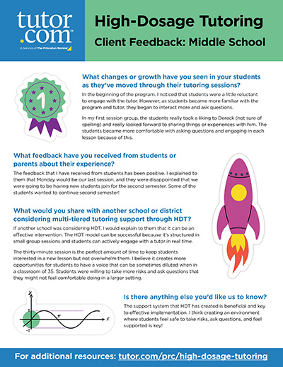 Client Feedback: High-Dosage Tutoring - cover