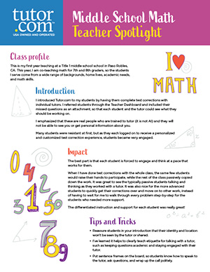 Teacher Spotlight: Middle School Math