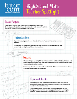 Teacher Spotlight: High School Math