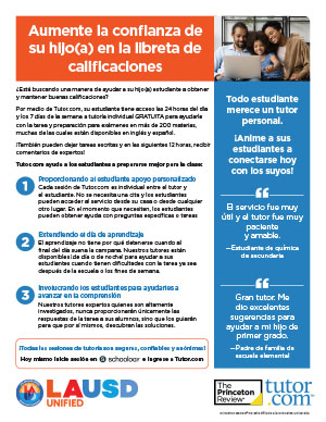 Aumente la confianza de su hijo(a) en la libreta de calificaciones