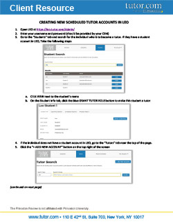 LEO Guide: Creating new tutor accounts - cover