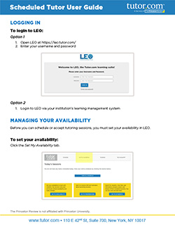 LEO Scheduled Tutor User Guide - cover