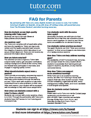 FAQ for Parents cover