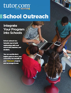 School Outreach Checklist Cover-overhead photo of four students in a library