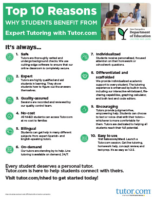Benefits of Tutor.com cover