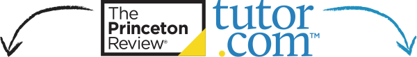 A logo image of two companies, The Princeton Review and tutor.com, both with checkmarks, representing their partnership or collaboration.