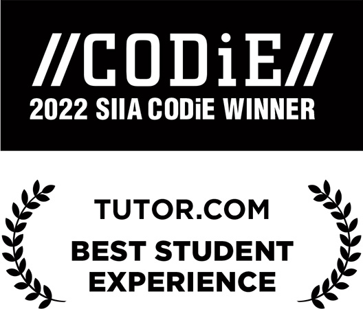 2022 SIIA CODiE award and Tutor.com best student experience accolade