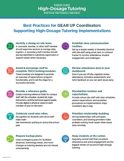 Best Practices for GEAR UP Coordinators