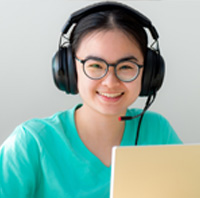 Student using tutoring