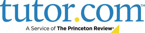 A logo of the tutor.com - a service of the Princeton Review