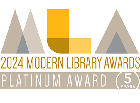 2023 Modern Library Awards platinum award logo, multiyear honoree