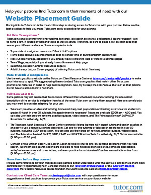 Website Placement Guide - cover